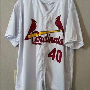 White Cardinals Jersey with Red Accents